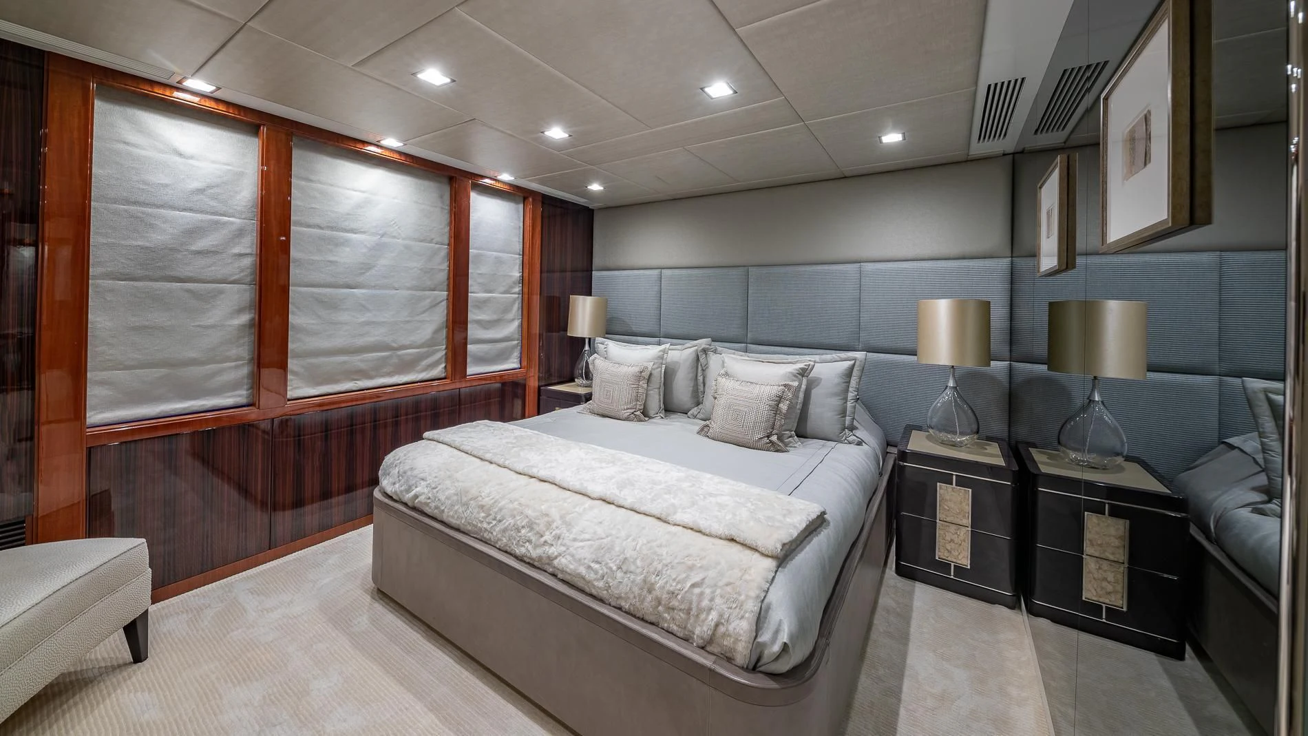 a room with a bed and a window aboard HOLDIN' MY OWN Yacht for Sale