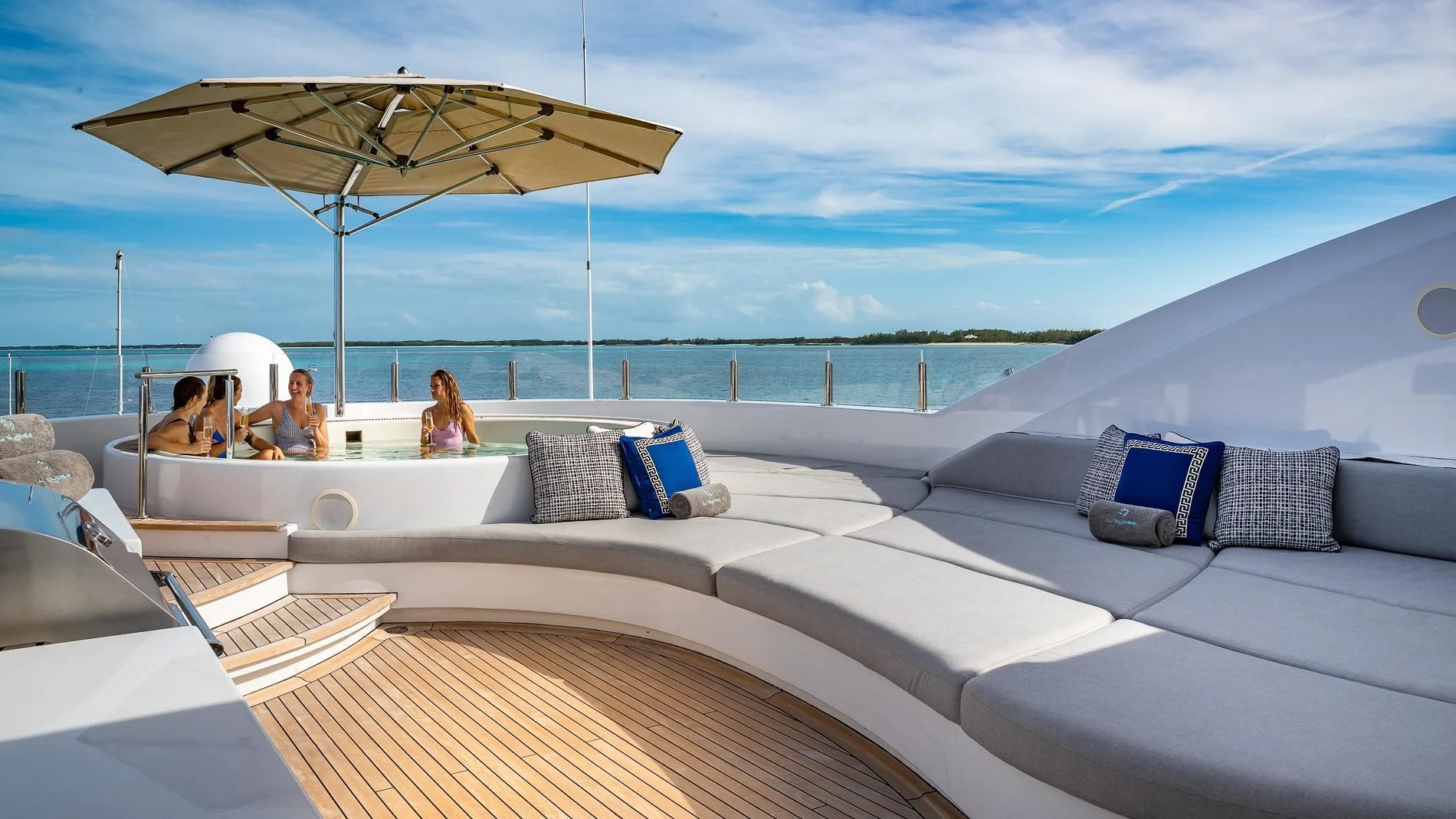 a room with a bed and a couple of people on a boat aboard HOLDIN' MY OWN Yacht for Sale