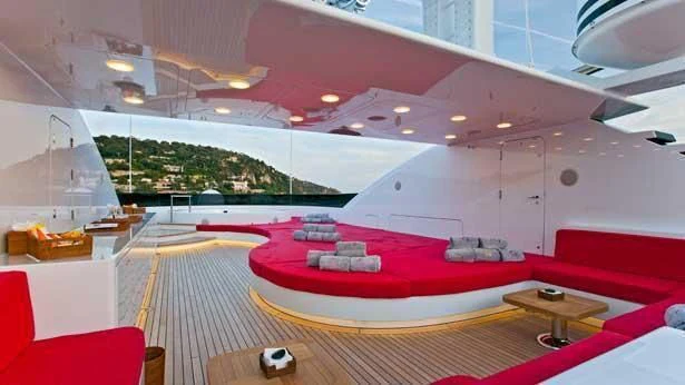 a room with a pool table and a pool table aboard HOLDIN' MY OWN Yacht for Sale