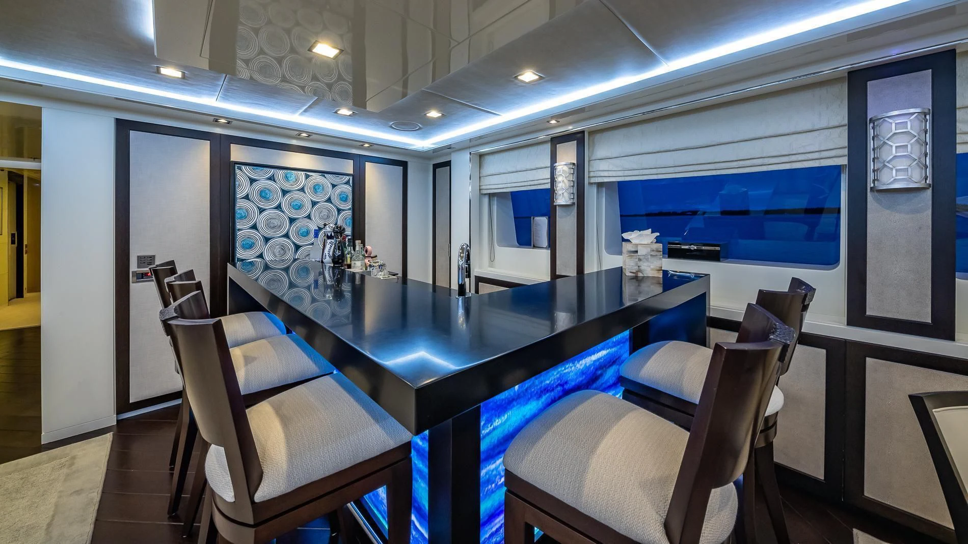 a room with a pool table aboard HOLDIN' MY OWN Yacht for Sale