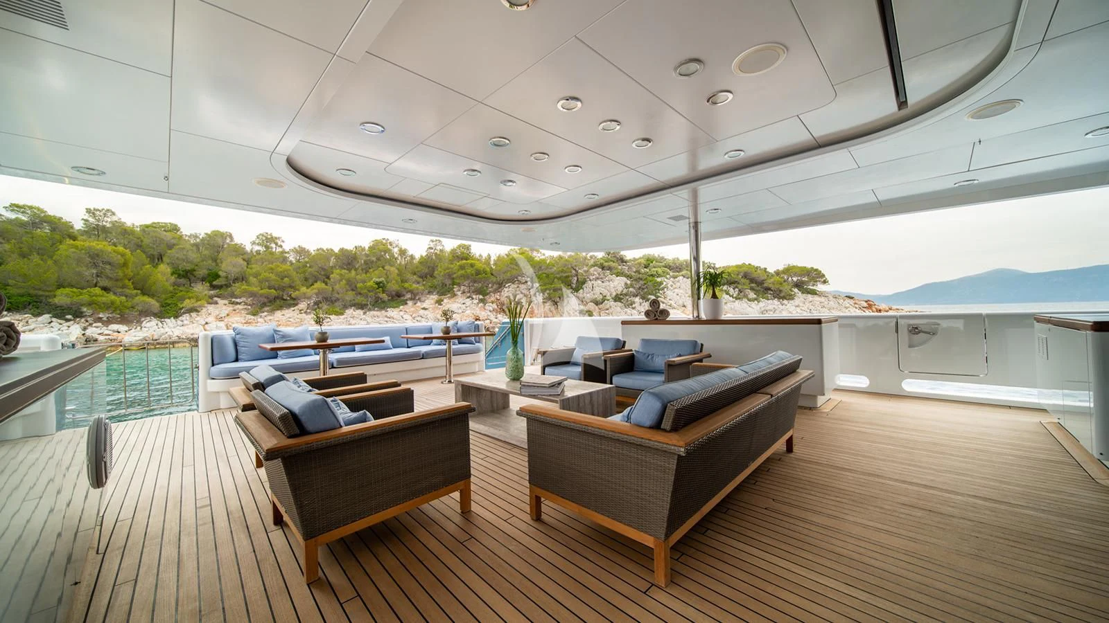 a large lounge area with a pool aboard HOLDIN' MY OWN Yacht for Sale