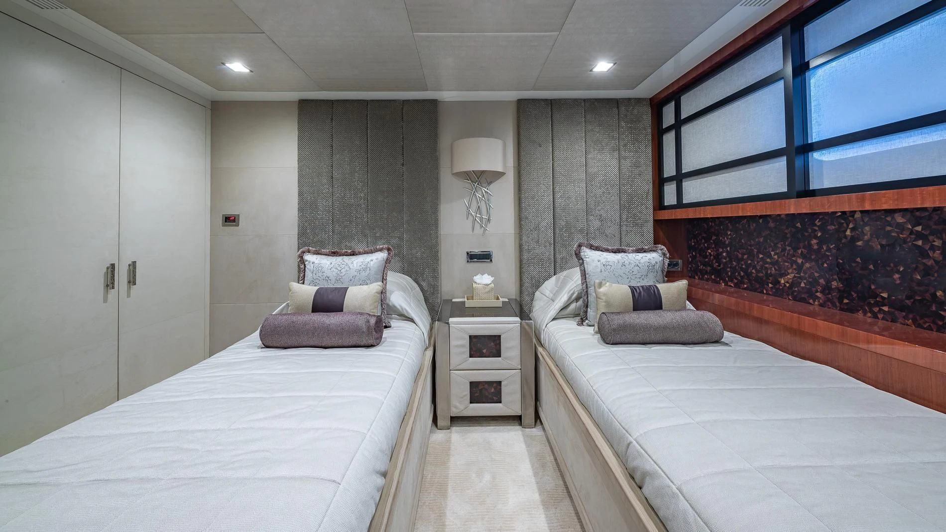 a room with a bed and a chair aboard HOLDIN' MY OWN Yacht for Sale