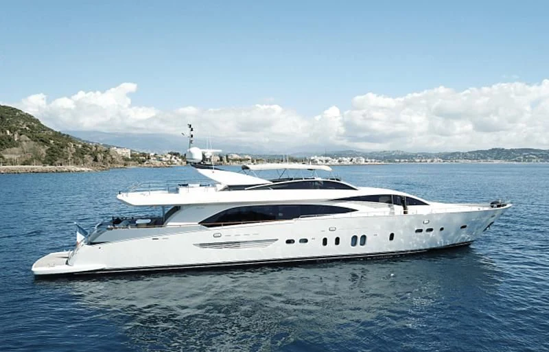 a white yacht in the water aboard LADY EMMA Yacht for Sale