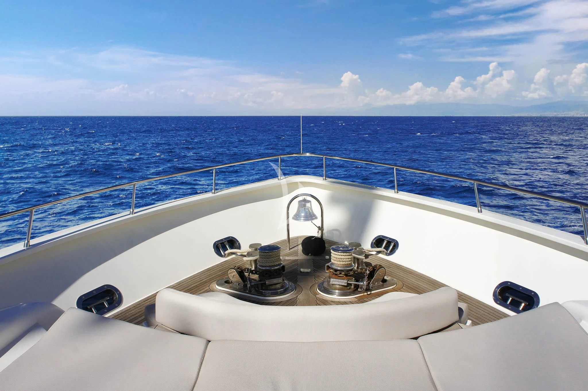 a boat with a sink and a view of the ocean aboard LADY EMMA Yacht for Sale