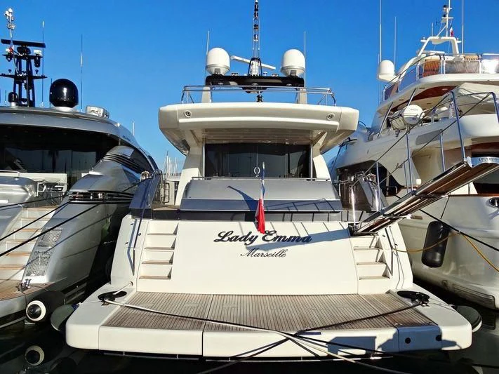 a couple of boats are parked aboard LADY EMMA Yacht for Sale