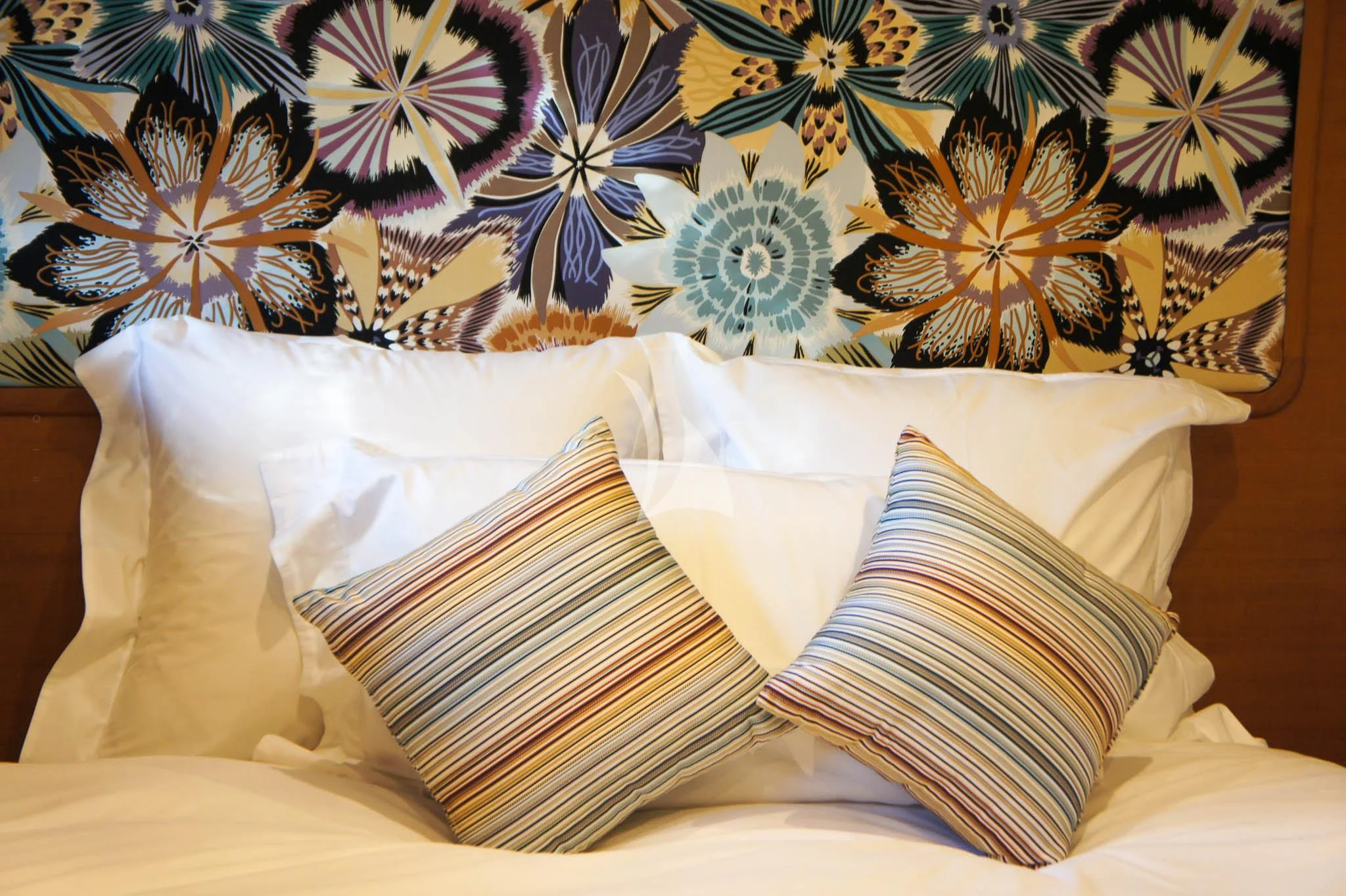 pillows on a bed aboard LADY EMMA Yacht for Sale