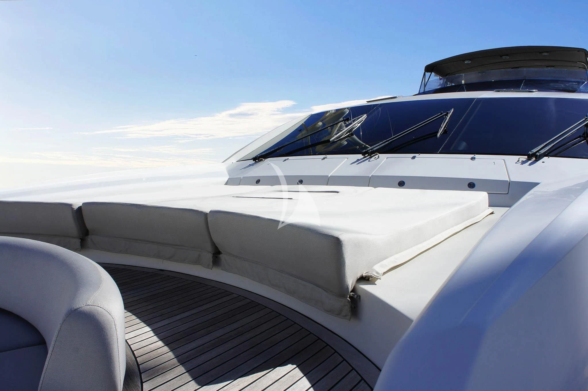 a close-up of a white car aboard LADY EMMA Yacht for Sale