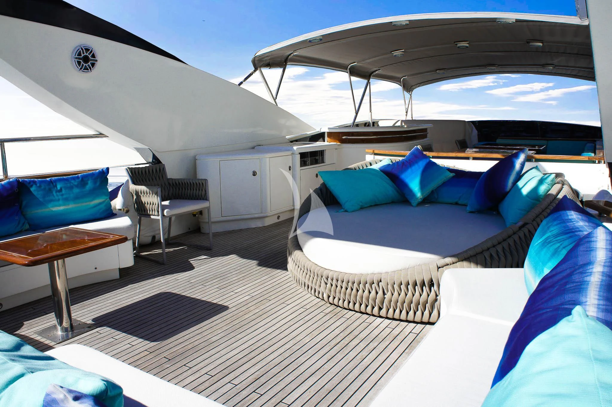 inside of a tent aboard LADY EMMA Yacht for Sale