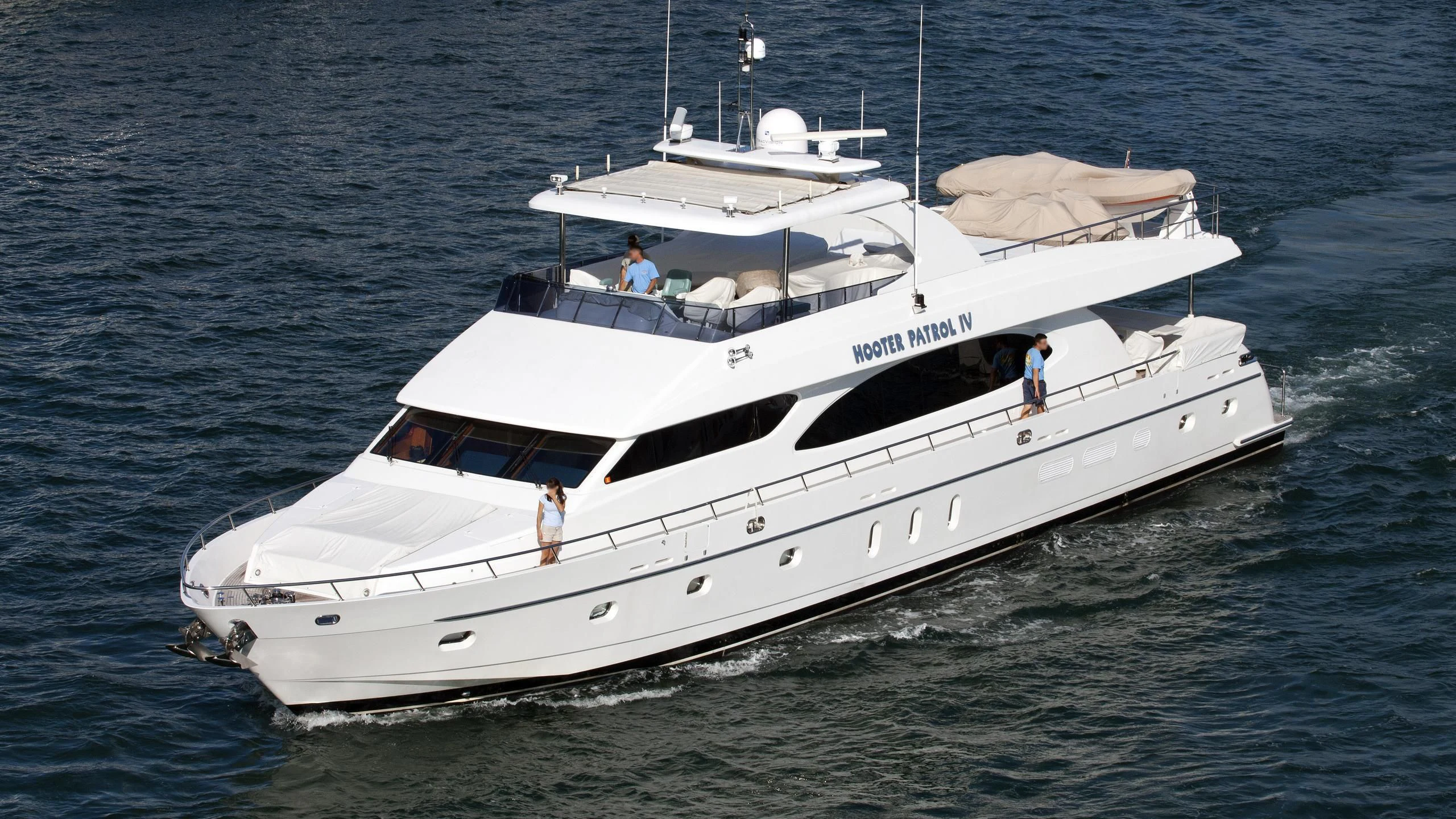 a white yacht on the water aboard DREAM ON Yacht for Sale