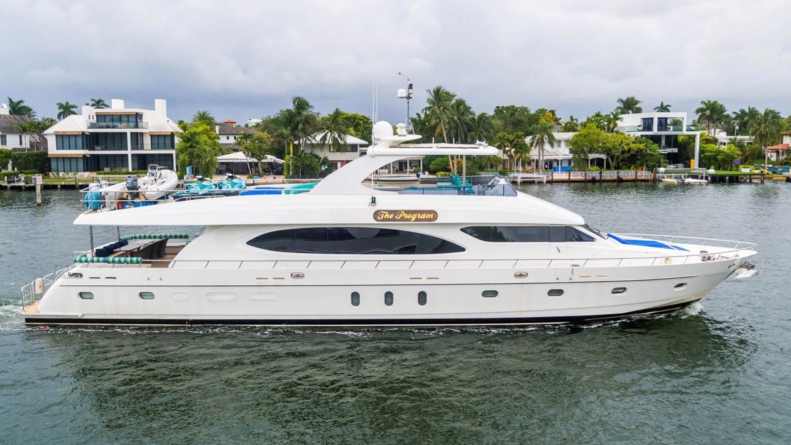a white yacht in the water aboard DREAM ON Yacht for Sale