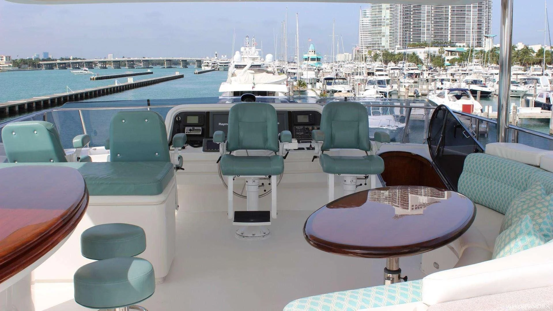 a table and chairs on a boat aboard DREAM ON Yacht for Sale