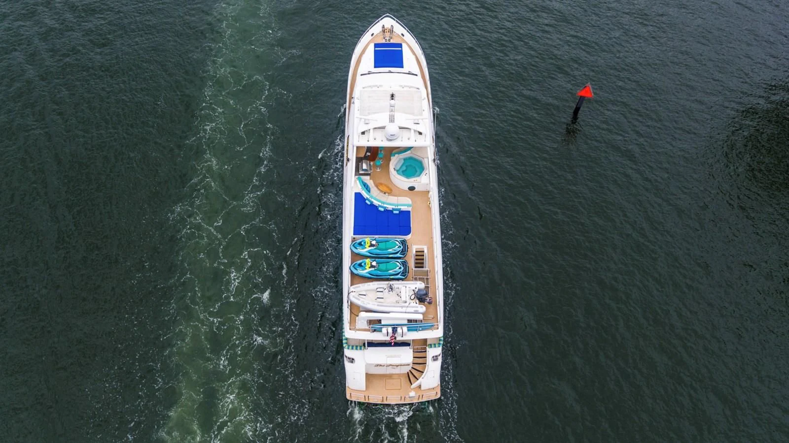 a boat in the water aboard DREAM ON Yacht for Sale