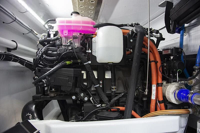 a machine with a large black pipe aboard ENERGY OBSERVER Yacht for Sale