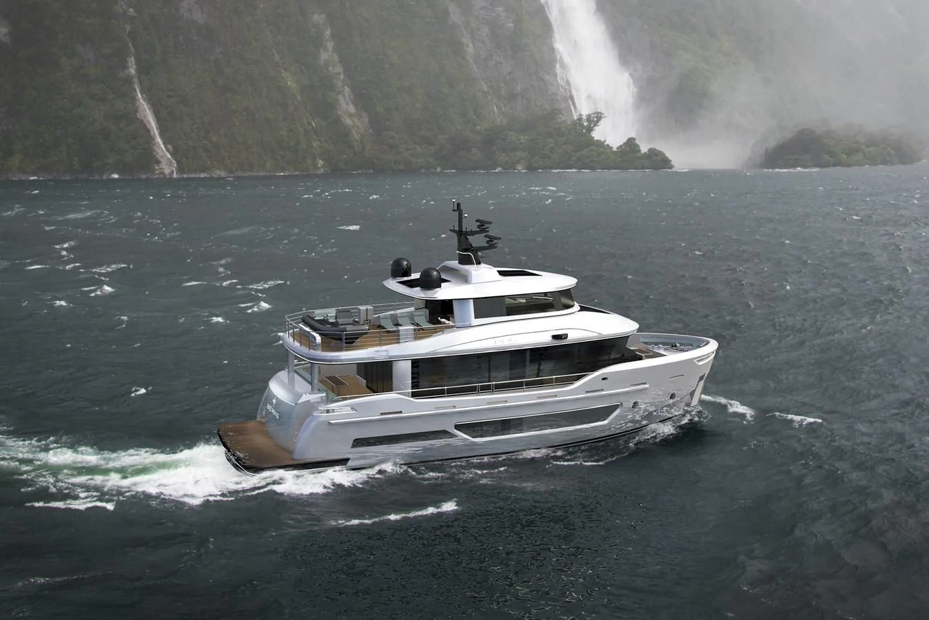 a boat on the water aboard BERING 88/05 Yacht for Sale