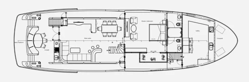 diagram, engineering drawing aboard BERING 88/05 Yacht for Sale
