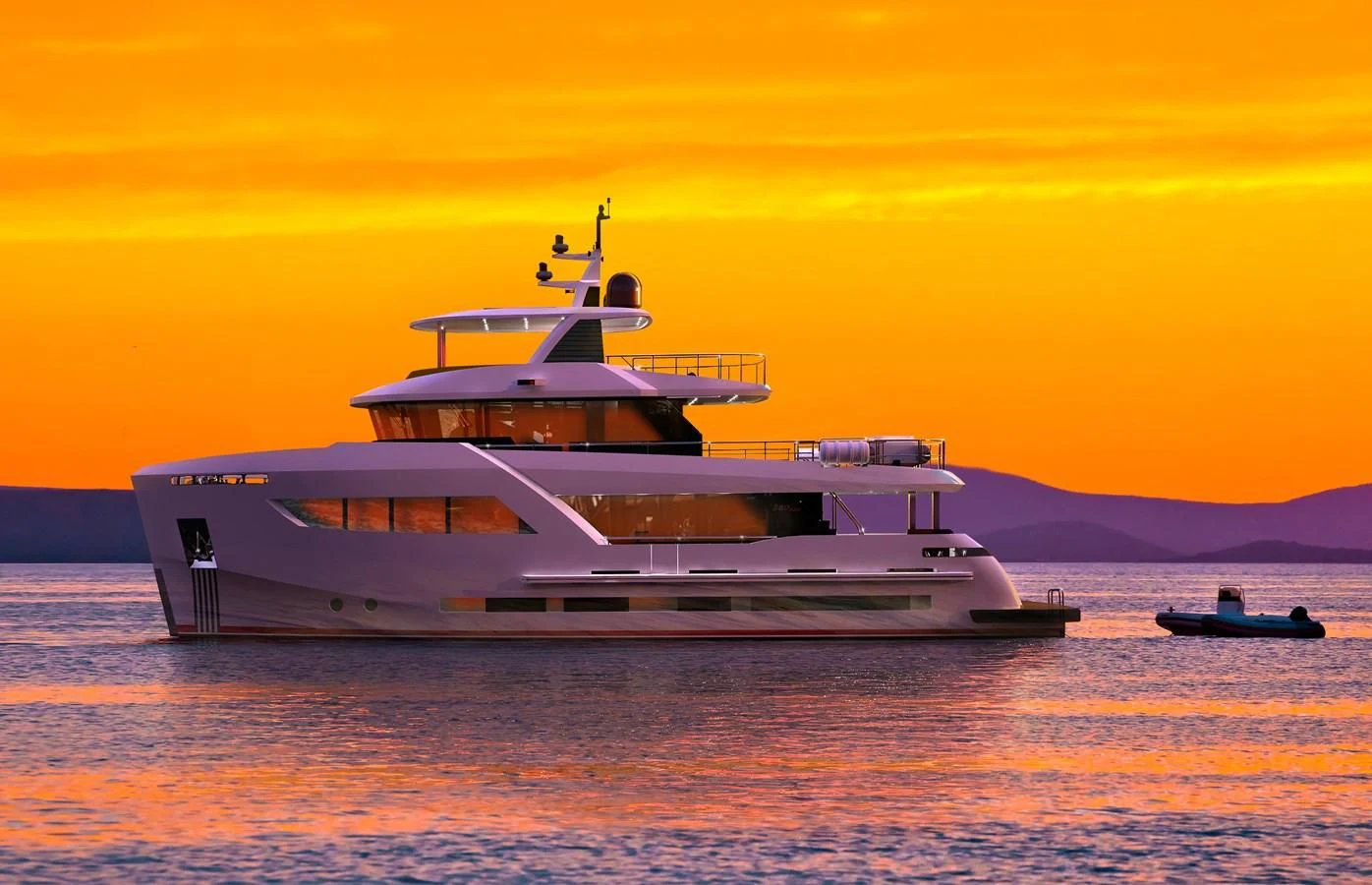 a white yacht in the water aboard BERING 88/05 Yacht for Sale