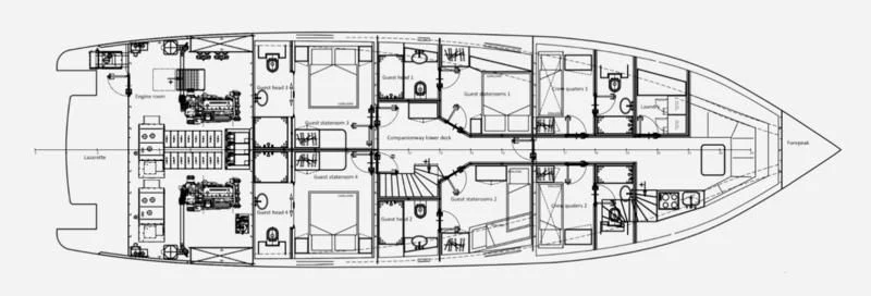 diagram, engineering drawing aboard BERING 88/05 Yacht for Sale