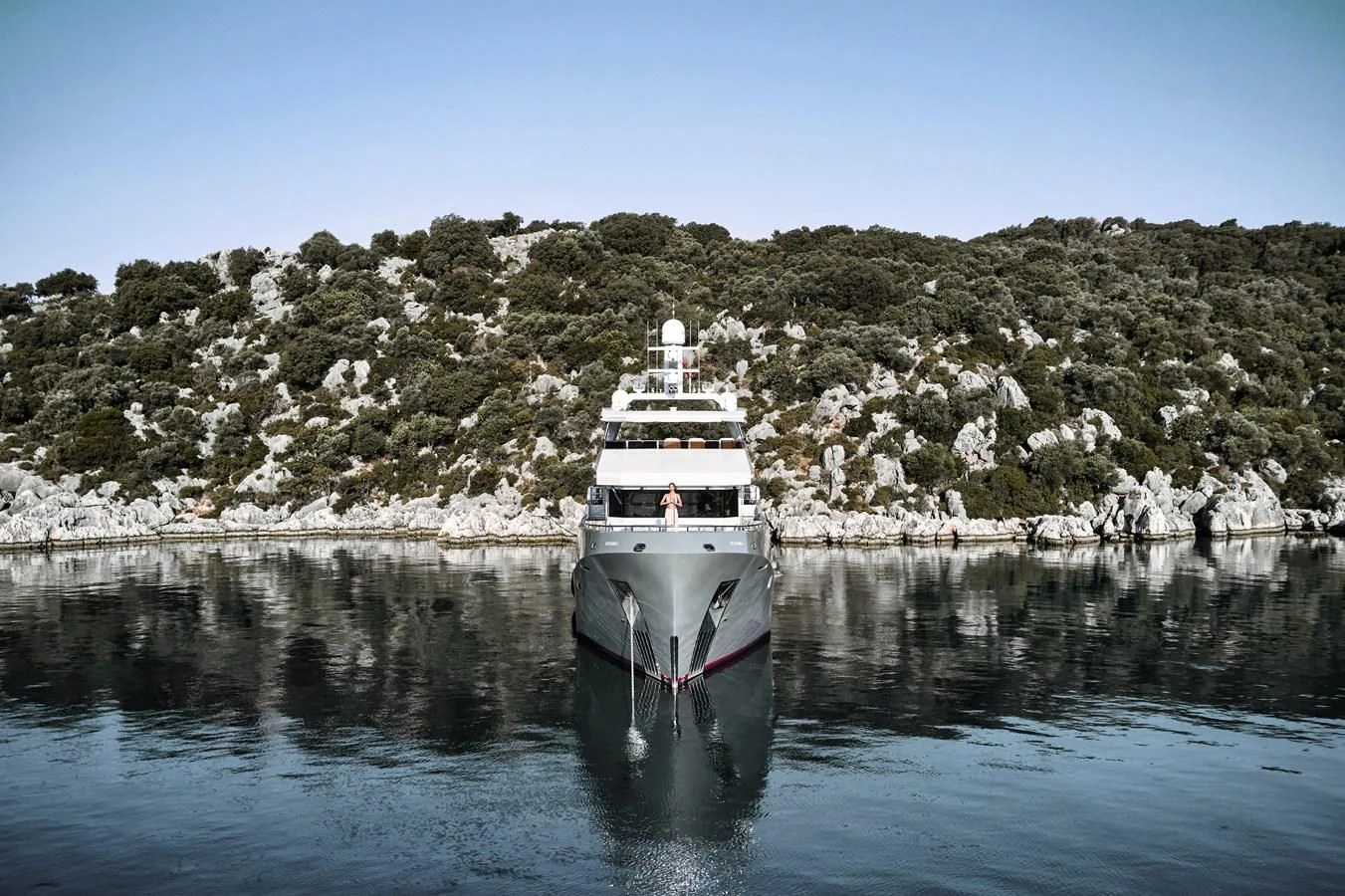a boat sailing on water aboard BERING 88/05 Yacht for Sale