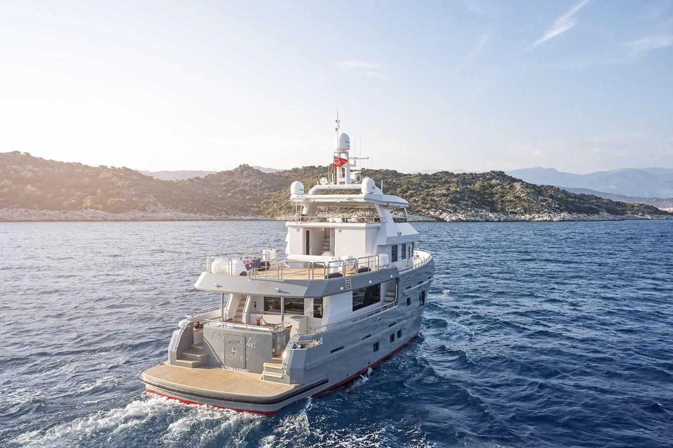 a boat in the water aboard BERING 88/05 Yacht for Sale