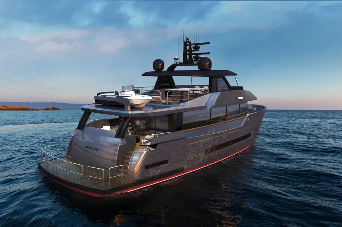 a boat on the water aboard BERING 88/05 Yacht for Sale