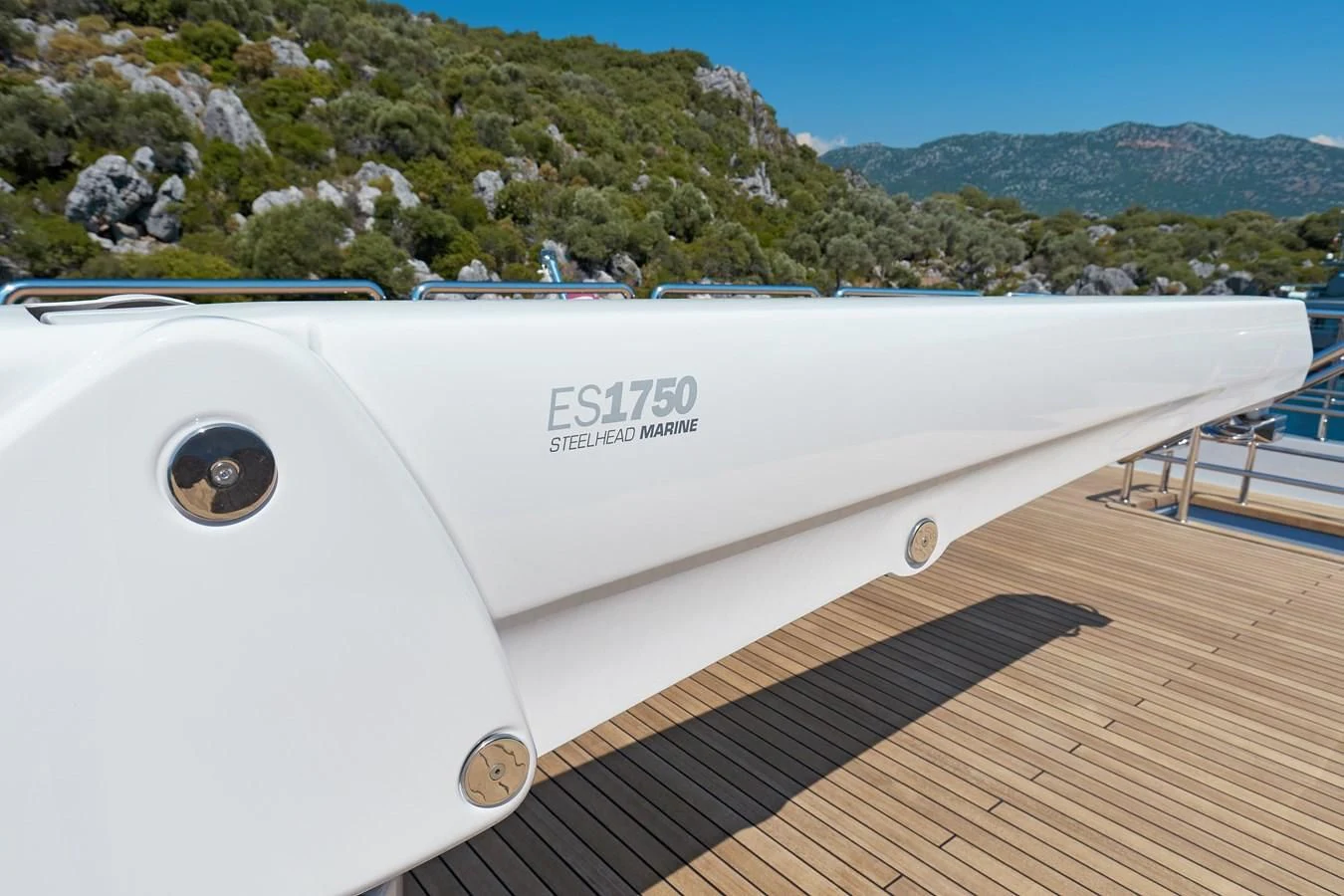a white airplane on a dock aboard BERING 88/05 Yacht for Sale