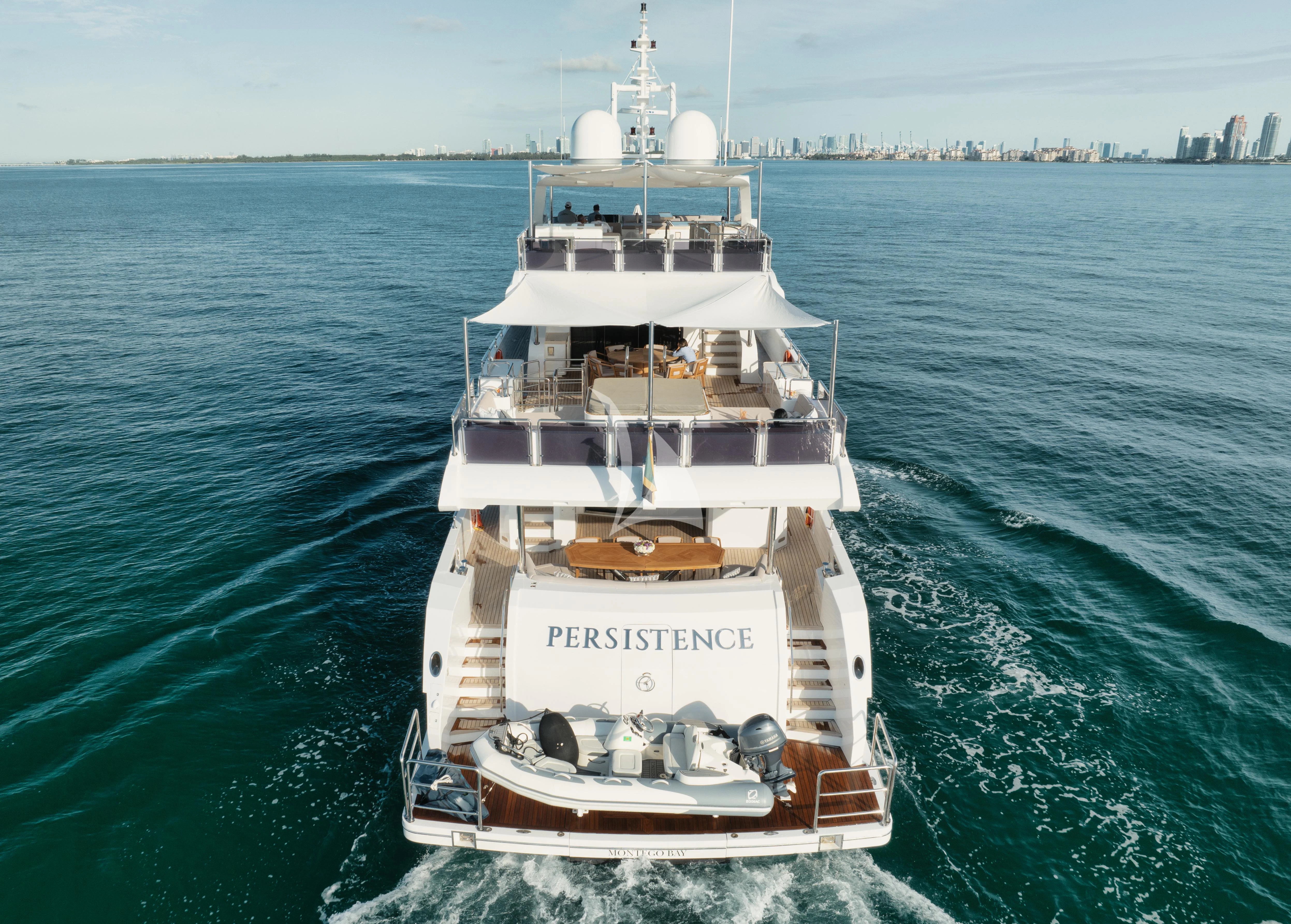 a large ship in the water aboard PERSISTENCE Yacht for Sale