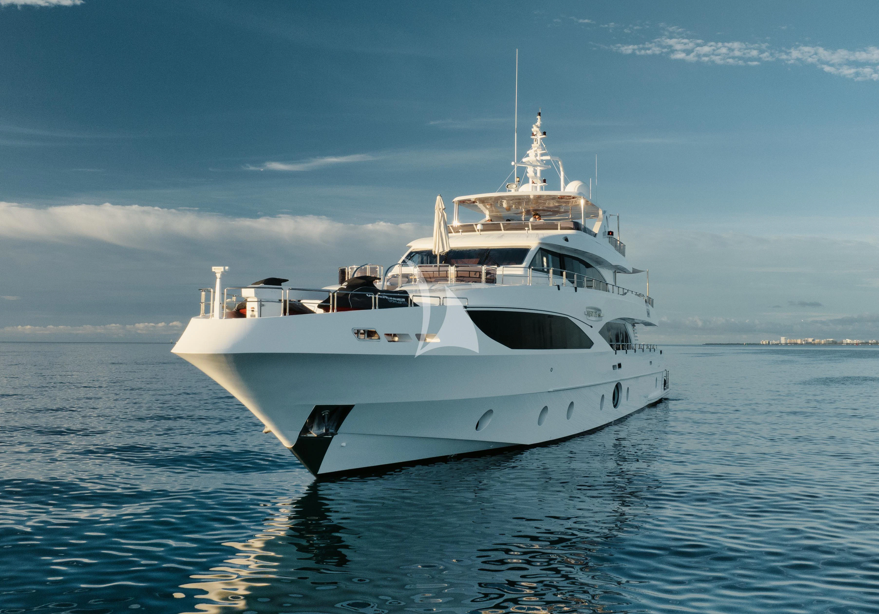 a white yacht in the water aboard PERSISTENCE Yacht for Sale