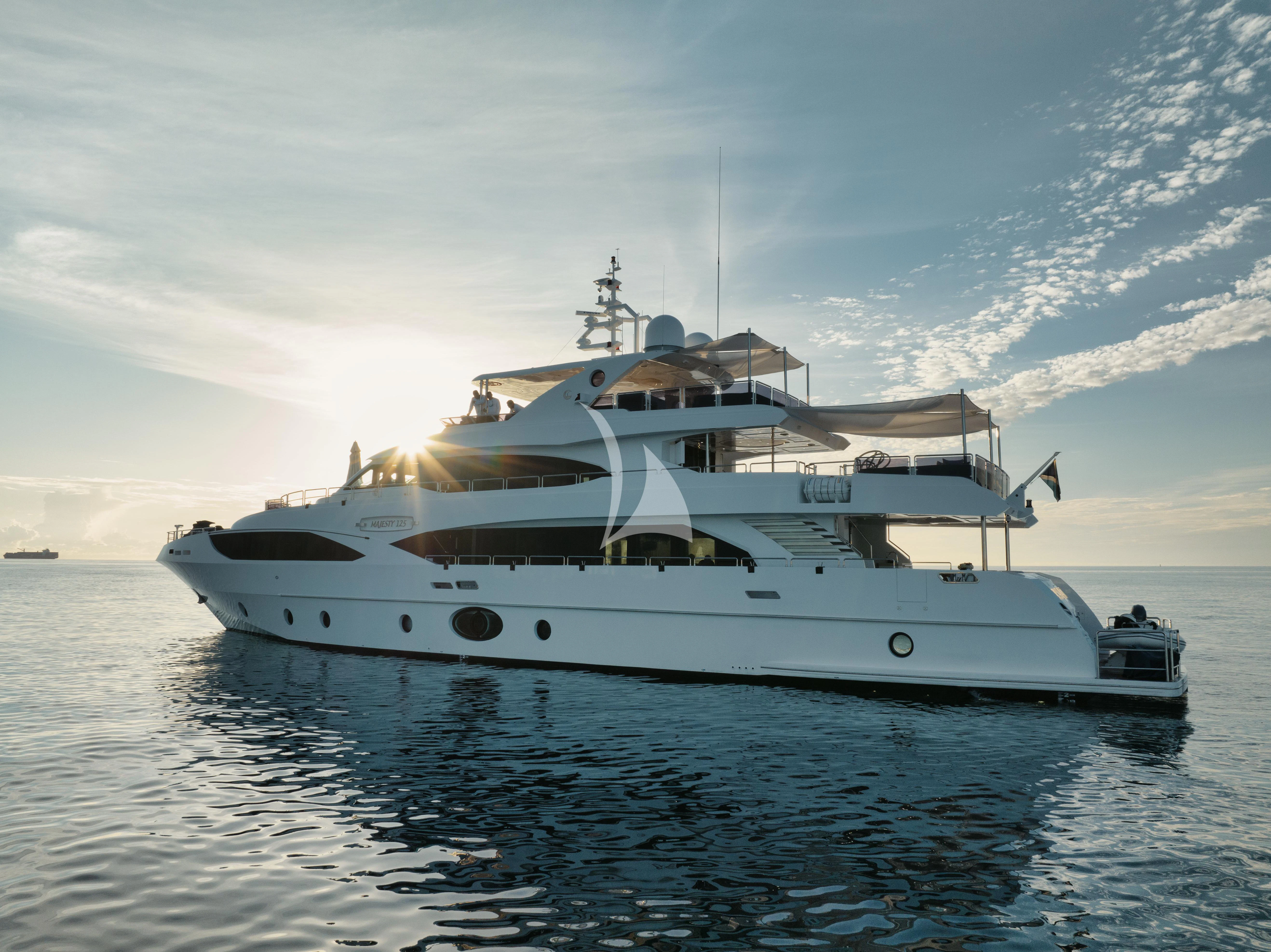 a white yacht in the water aboard PERSISTENCE Yacht for Sale