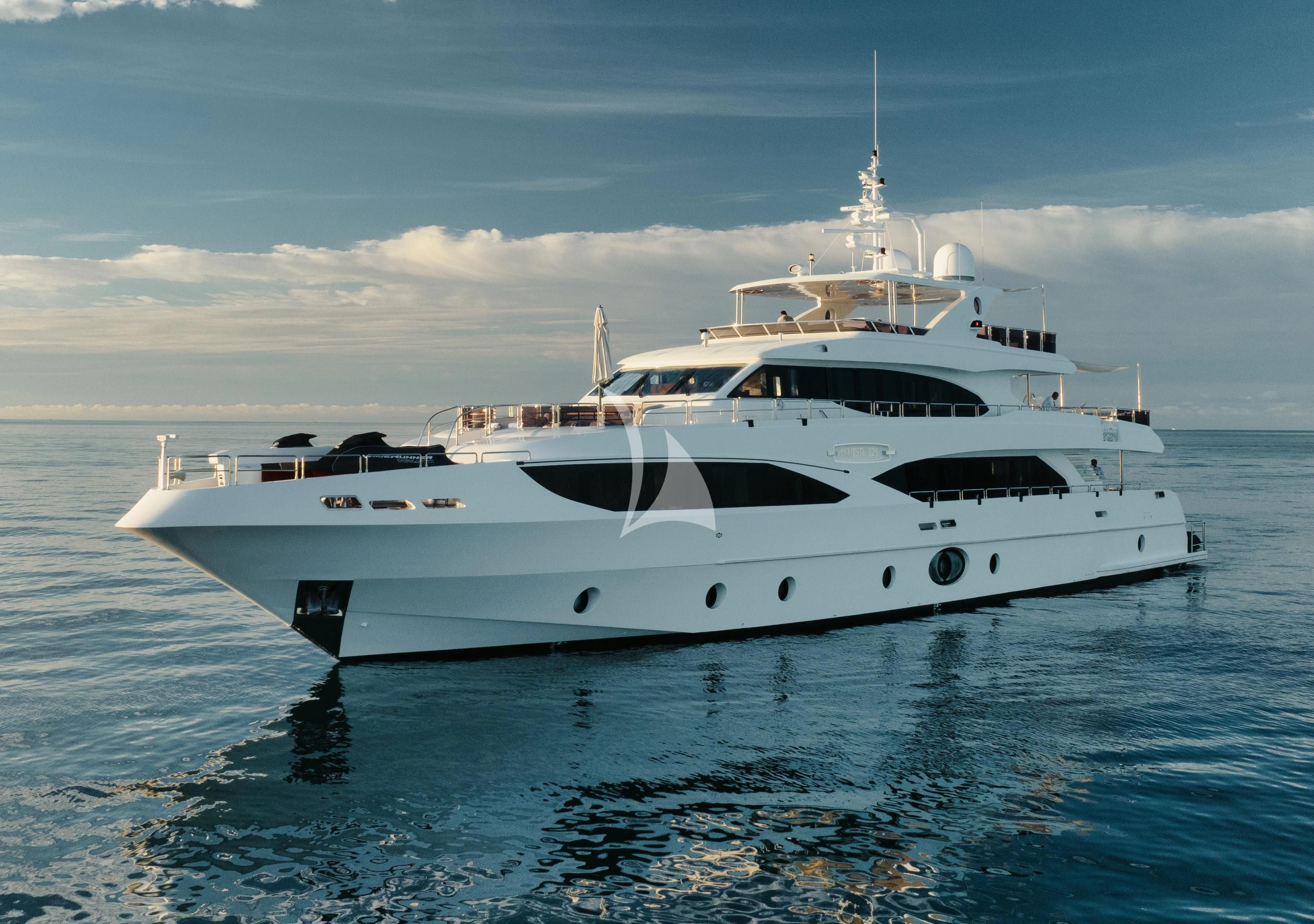 a white yacht in the water aboard PERSISTENCE Yacht for Sale