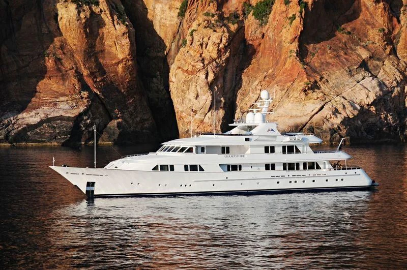 a boat in the water aboard AMBITION Yacht for Sale
