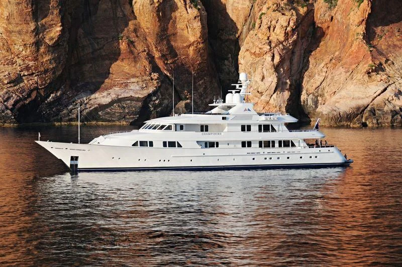 a boat in the water aboard AMBITION Yacht for Sale
