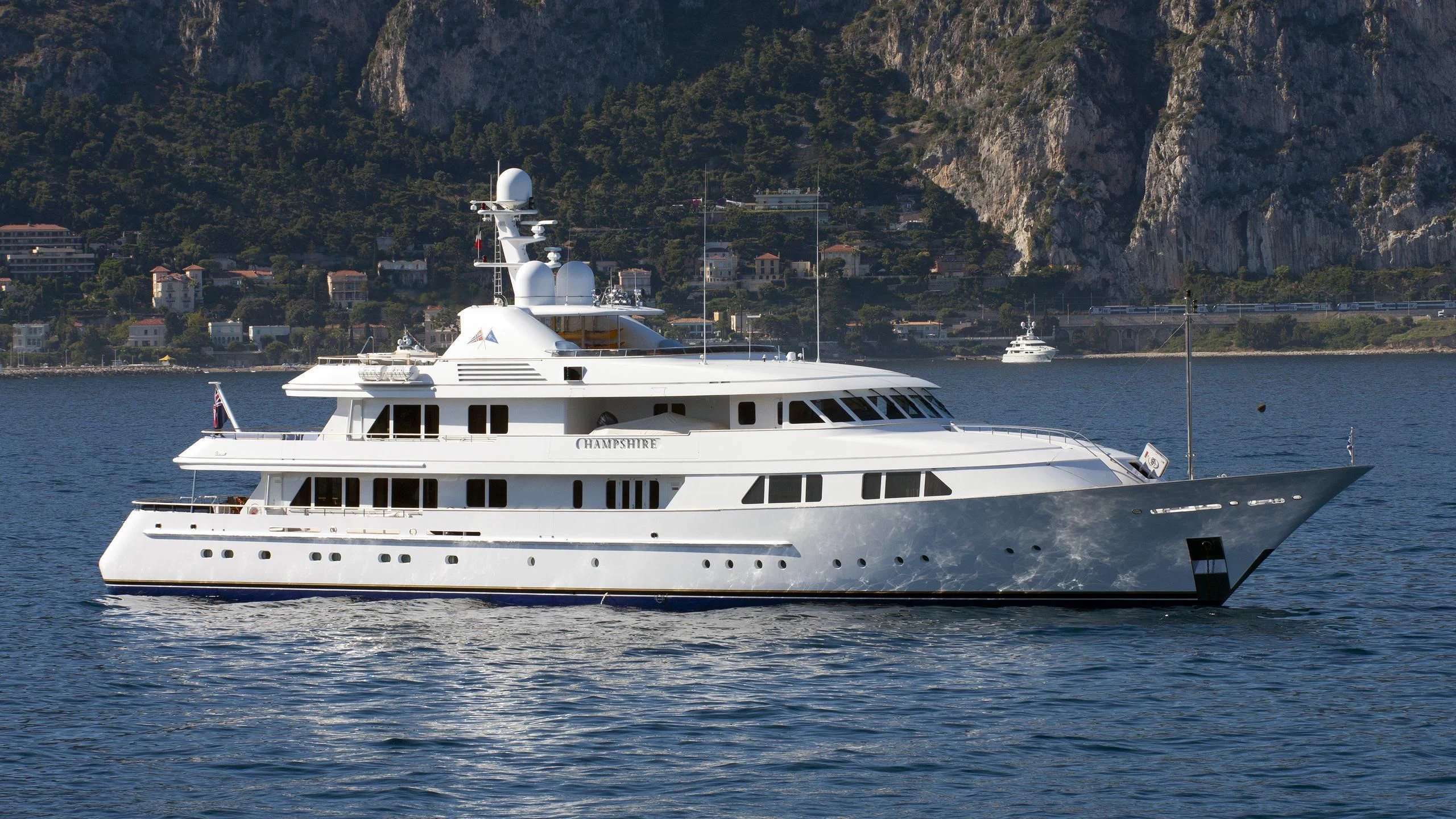 a boat in the water aboard AMBITION Yacht for Sale