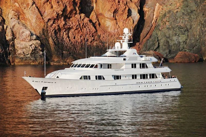 a boat in the water aboard AMBITION Yacht for Sale
