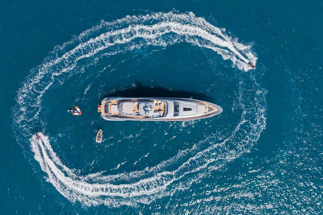 a high angle view of a boat aboard SILVER WIND Yacht for Charter