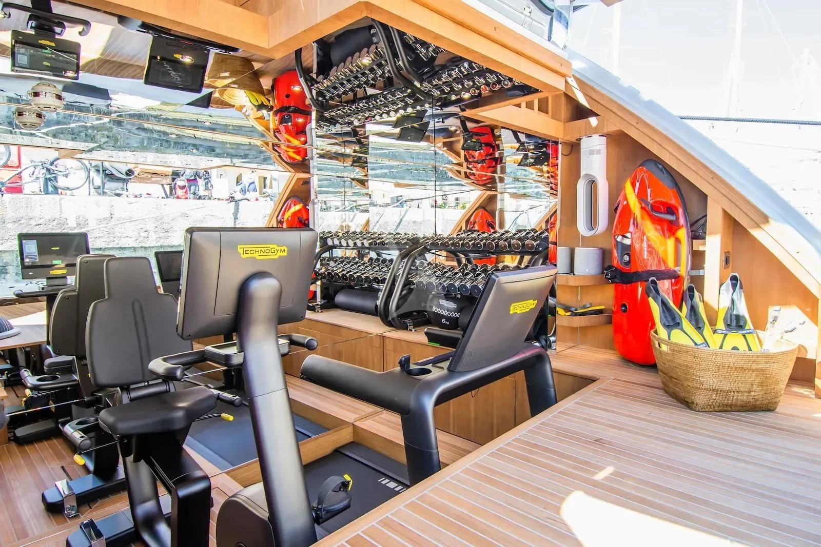 a room with a table and chairs aboard SILVER WIND Yacht for Charter