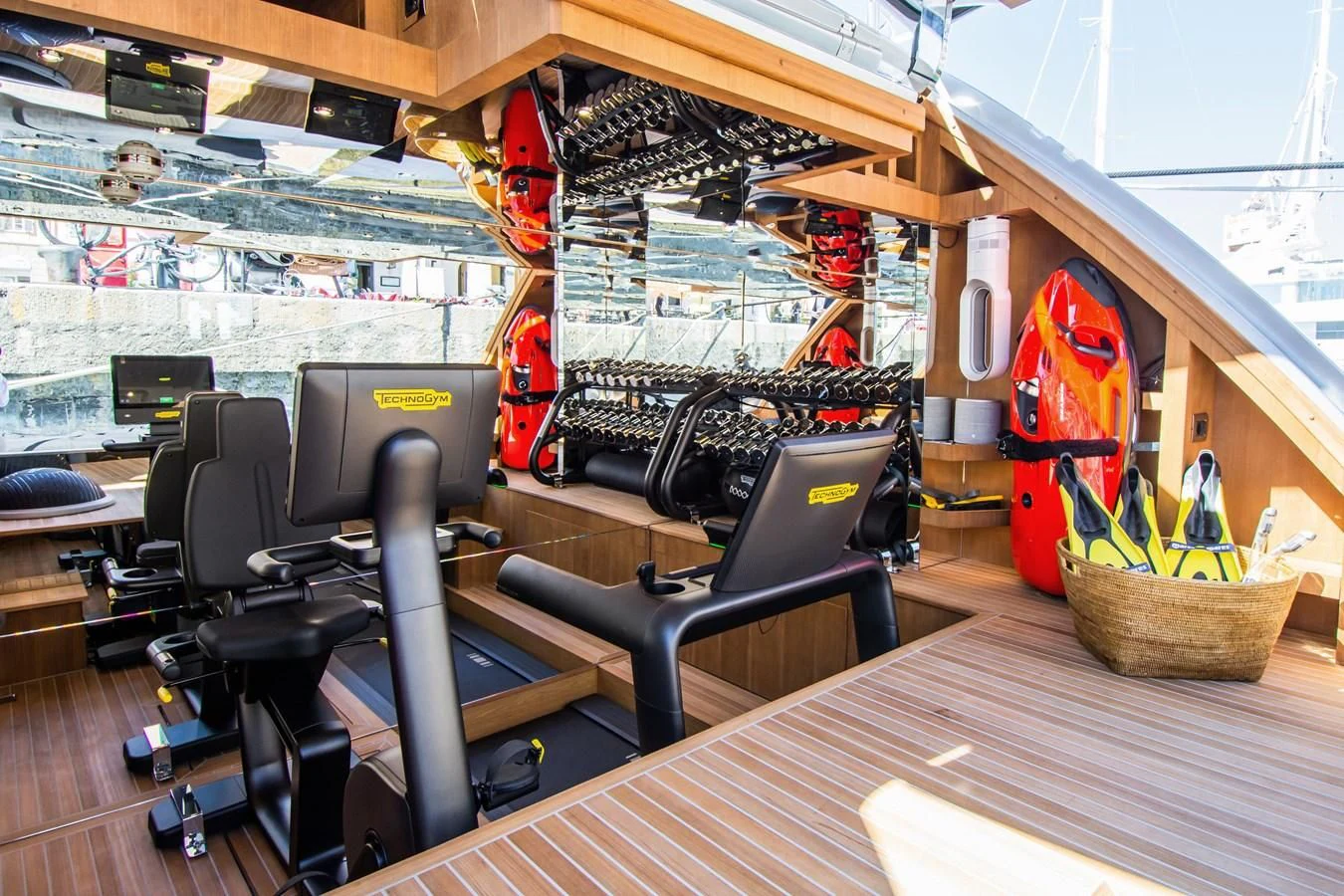 a room with a table and chairs aboard SILVER WIND Yacht for Charter