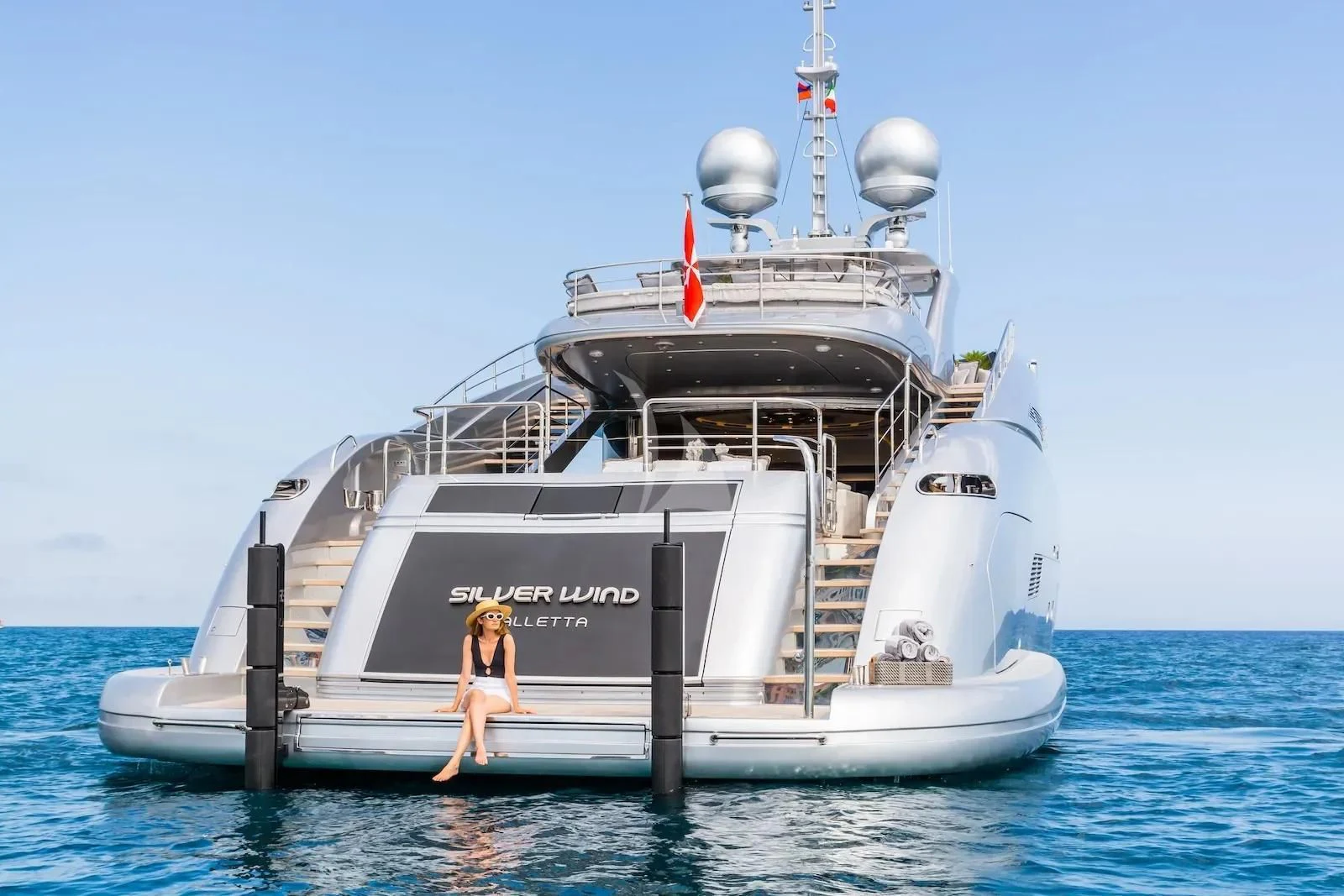 a person walking on a boat aboard SILVER WIND Yacht for Charter