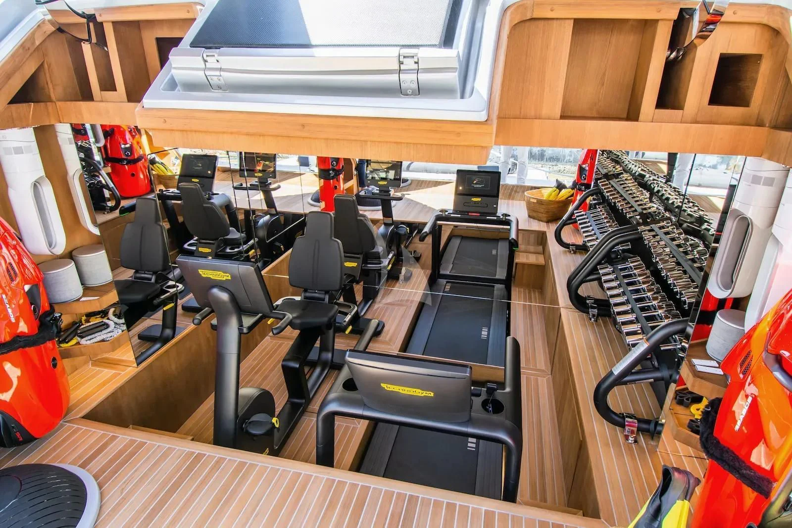 a room with many electronics aboard SILVER WIND Yacht for Charter