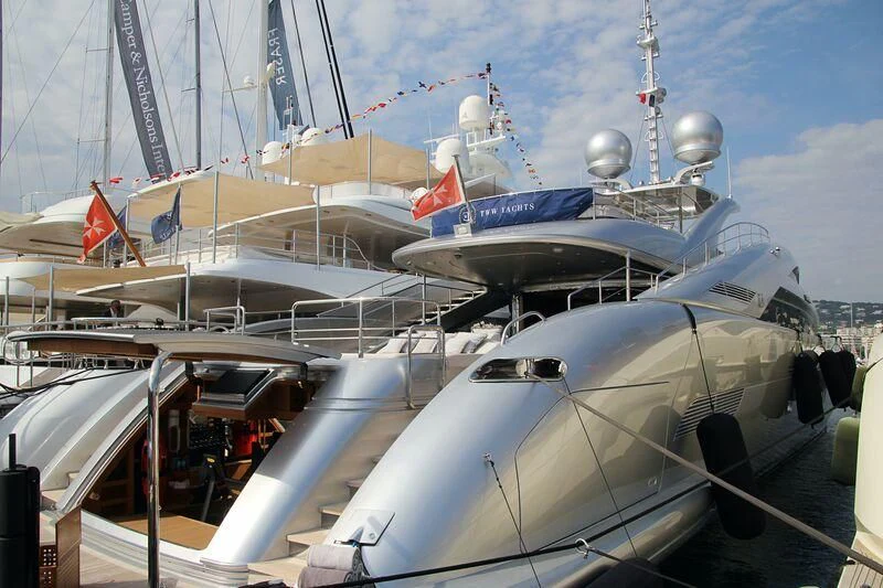 a group of airplanes are parked in a row aboard SILVER WIND Yacht for Charter