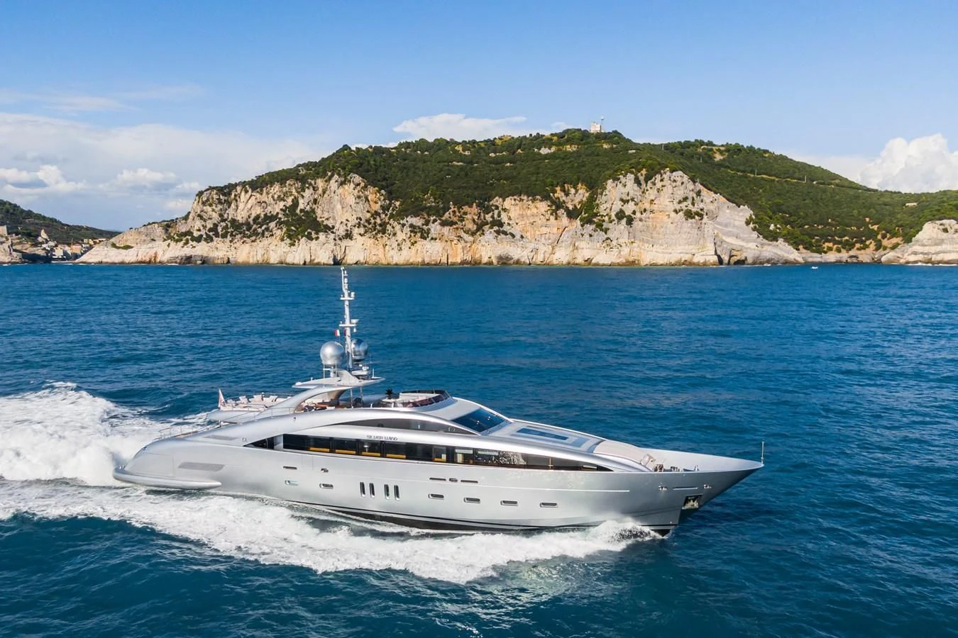 a white yacht on the water aboard SILVER WIND Yacht for Charter