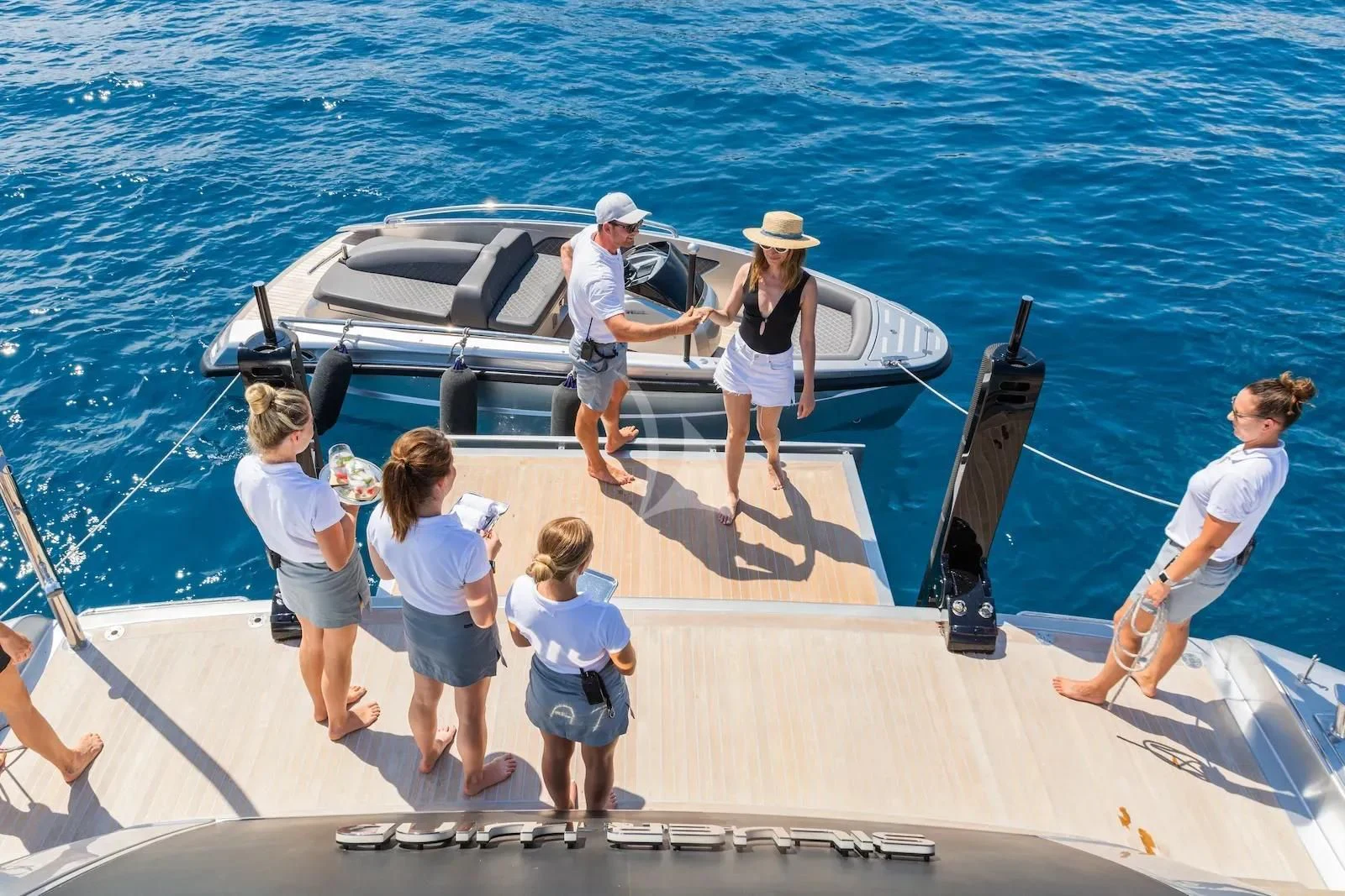 a group of people on a boat aboard SILVER WIND Yacht for Charter