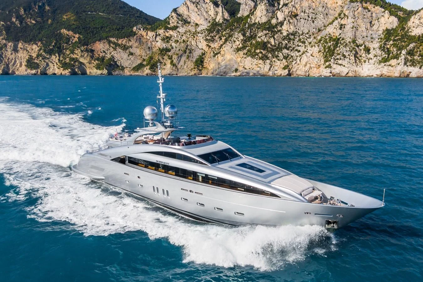 a white yacht on the water aboard SILVER WIND Yacht for Charter