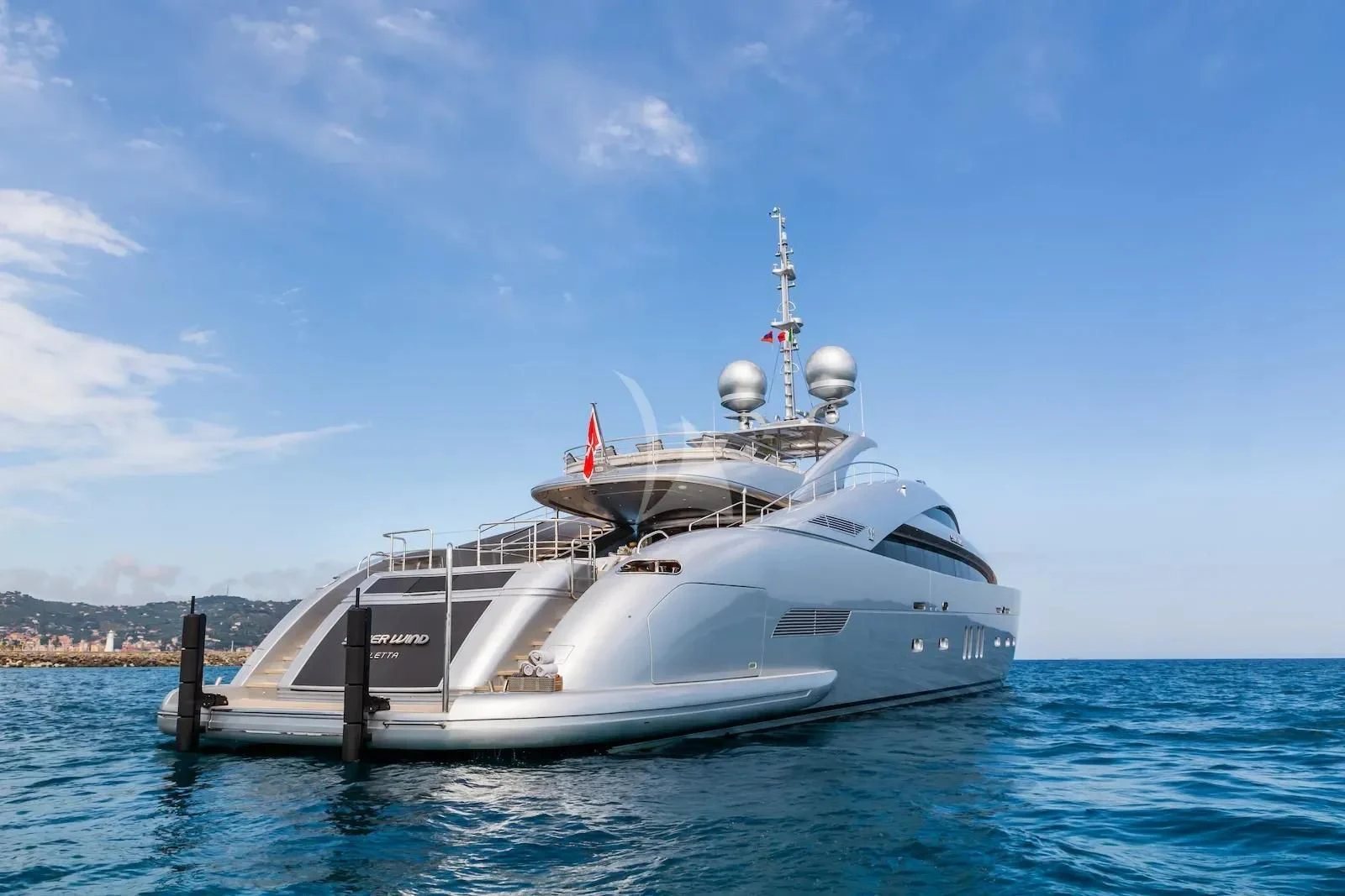 a boat on the water aboard SILVER WIND Yacht for Charter