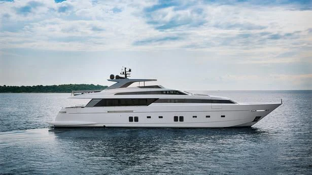 a white yacht on the water aboard BLUES Yacht for Sale