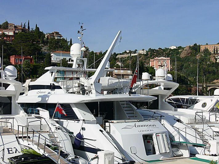 a group of boats docked aboard VERSE Yacht for Sale