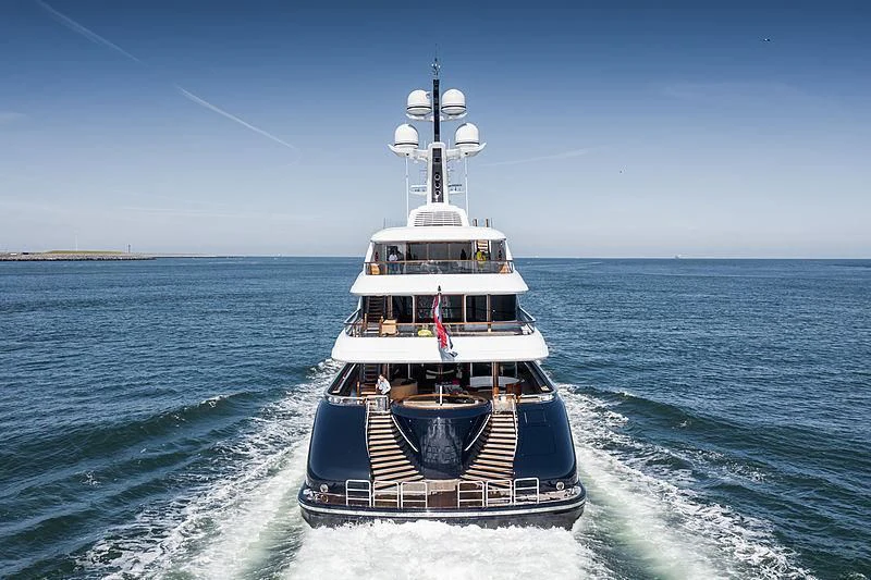 a boat on the water aboard PODIUM Yacht for Sale
