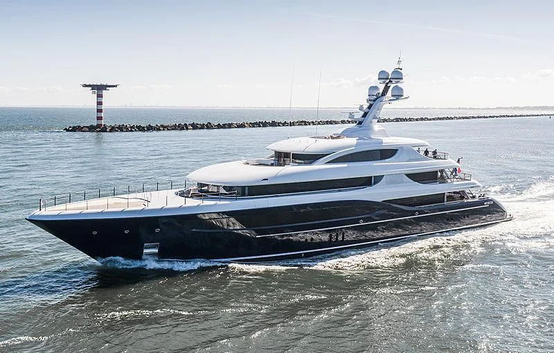a boat on the water aboard PODIUM Yacht for Sale