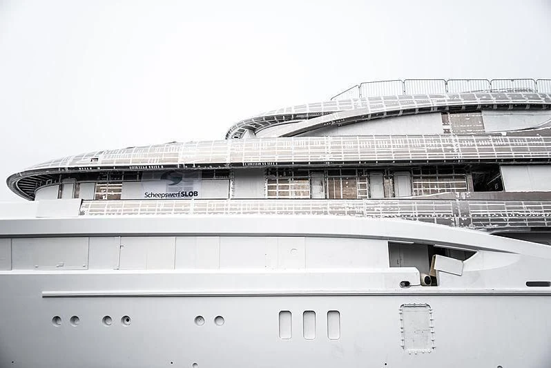 a large building with many windows aboard PODIUM Yacht for Sale