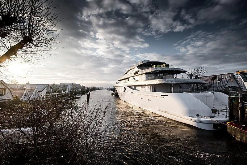 a boat on the water aboard PODIUM Yacht for Sale