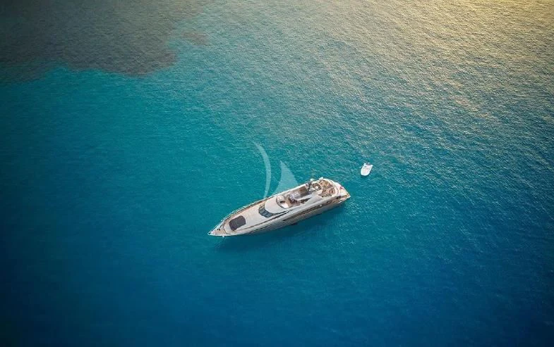 a boat in the water aboard FUSION Yacht for Charter
